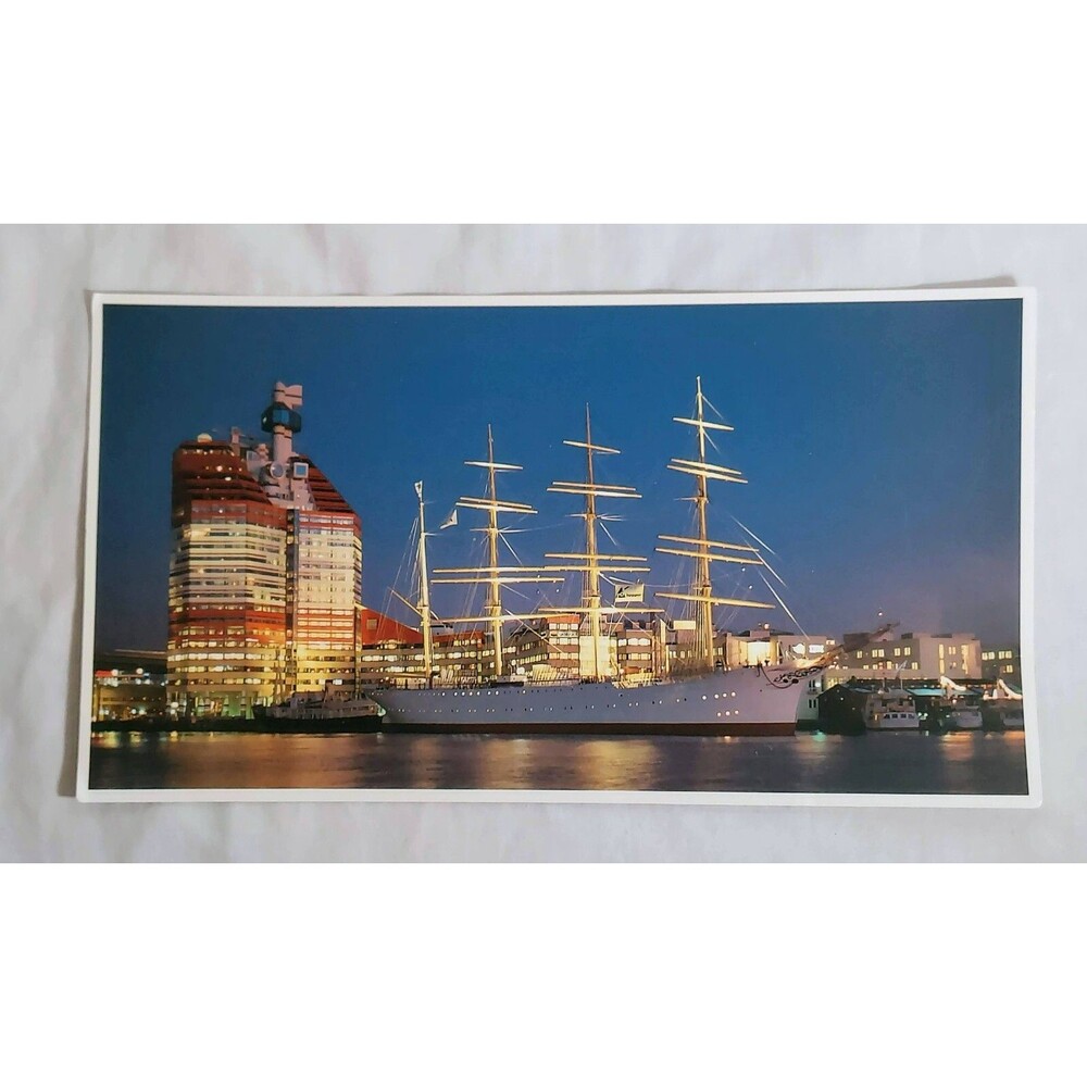 Vintage Sweden Goteborg Scandinavia Port Boat Postcard